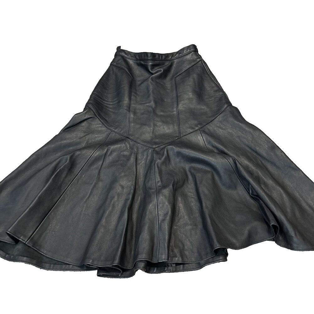 Women’s Vintage England Flare Leather Skirt Leather Suede / Nylon Lining UK14